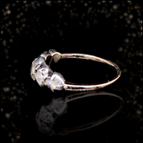 14K & Silver German Georgian Diamond Five Stone Ring