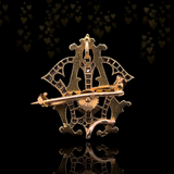 18K French Victorian Diamond Monogram AM/MA or MV/VM Brooch-Pendant (With Detachable Brooch Pin)