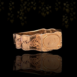 14K Dutch Victorian Engraved Monogram AvW with Hidden Compartment Poison Ring c.1861