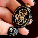 18K French Victorian Onyx Monogram GM/MG Locket c.1868