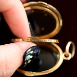 18K French Victorian Onyx Monogram GM/MG Locket c.1868