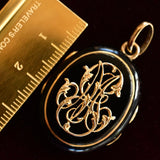 18K French Victorian Onyx Monogram GM/MG Locket c.1868
