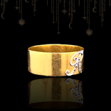 18K French Victorian Diamond Initial R Ring