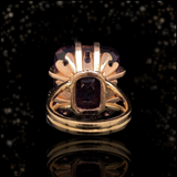 14K Victorian Diamond & Amethyst Initial S Ring