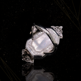 18K & Platinum American Art Deco Croton Diamond & Sapphire Watch Ring
