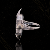 18K & Platinum American Art Deco Croton Diamond & Sapphire Watch Ring