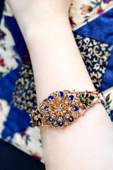 Sold on Layaway | 9K European Victorian Diamond Floral Enamel En Tremblant Bangle