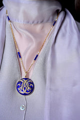18K Victorian Diamond Monogram JR/RJ Blue Guilloche Enamel Locket