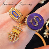 18K Dutch Georgian/Victorian Blue & White Enamel Repousse Ring