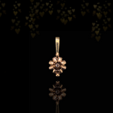 14K Dutch Victorian Diamond Solitaire Buttercup Pendant