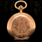 18K Swiss Victorian Longines Diamond Cherub & Fan Enamel Pocket Watch