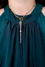 18K & Silver Victorian Diamond Nail Pendant