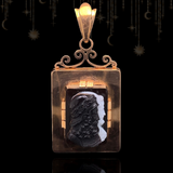 18K French Victorian Onyx Double Face Cameo Locket