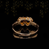 Sold on Layaway | 18K English Victorian Diamond, Sapphire & Ruby Double Heart Ring