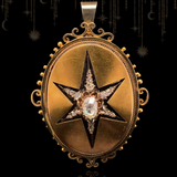 14K Dutch Victorian Diamond Star Locket-Brooch