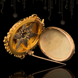 14K Dutch Victorian Diamond Star Locket-Brooch