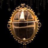 14K Dutch Victorian Diamond Star Locket-Brooch