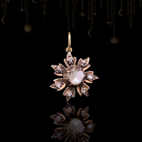 14K Dutch Victorian Diamond Flower Pendant