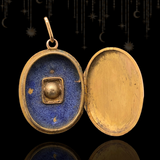 14K Victorian Diamond, Emerald & Enamel Star Locket