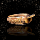 18K Georgian Fidelity Dog, Heart & Angel Enamel Poison Ring