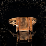 14K European Georgian Engraved Envelope Hidden Compartment Poison Ring
