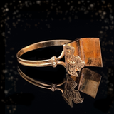 14K European Georgian Engraved Envelope Hidden Compartment Poison Ring