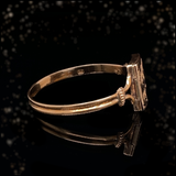 14K European Georgian Engraved Envelope Hidden Compartment Poison Ring