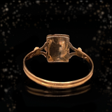 14K European Georgian Engraved Envelope Hidden Compartment Poison Ring