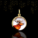 14K Victorian Essex Crystal Red Deer Pendant