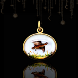 18K Victorian Essex Crystal Grey Partridge Pendant