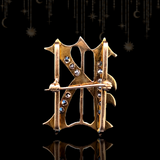 10K Victorian Diamond Initial K Brooch-Pendant