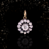18K & Silver Victorian Diamond Collet Set Flower Cluster Pendant