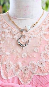 18K & Platinum Victorian Diamond & Opal Heart Arrow Brooch