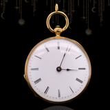 18K Swiss Victorian Patek & Cie (Patek Philippe) Diamond Portrait Lady Enamel Pocket Watch with Bloodstone Winding Key