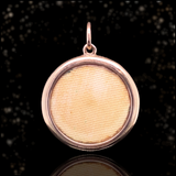 9K Victorian Pearl Pink Guilloche Enamel Pendant