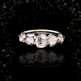 14K & Silver German Georgian Diamond Five Stone Ring