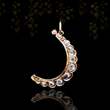 14K Dutch Victorian Diamond Crescent Pendant with Chain 16.25"