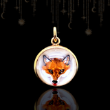 14K Victorian Essex Crystal Red Fox Pendant