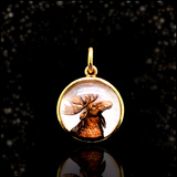 14K Victorian Essex Crystal Moose Pendant
