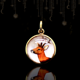 14K Victorian Essex Crystal Roe Deer Pendant