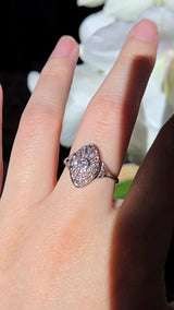 14K Dutch Edwardian Filigree Diamond Ring