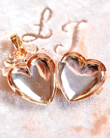 18K French Victorian Floral Engraved Puffy Heart Locket