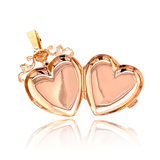 18K French Victorian Floral Engraved Puffy Heart Locket