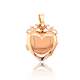 18K French Victorian Floral Engraved Puffy Heart Locket