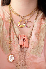 18K French Victorian Filigree Diamond Initial M Locket