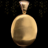 15K English Victorian Diamond & Sapphire Flower Cluster Locket c.1876 with Double Portrait