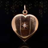 14K Victorian Diamond Starburst Heart Locket