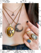 14K Dutch Victorian Diamond Star Locket-Brooch