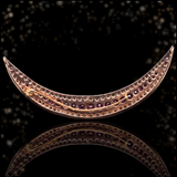 Sold on Layaway | 9K & Silver Victorian Diamond & Ruby Crescent Brooch-Necklace with Detachable Chain 18"