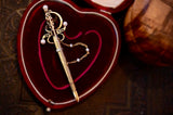 Sold on Layaway | 14K Dutch Victorian Diamond, Ruby & Pearl Sword Brooch